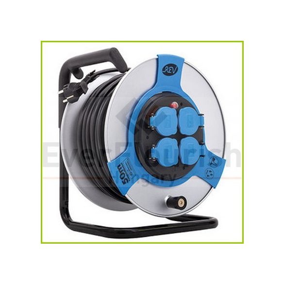 Cable reel, sheet steel 50m 4way, 3x1.5 H05VV-F IP44 (008839) 0011118812