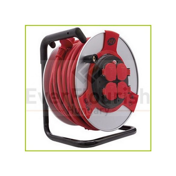 Cable reel, sheet steel, 40m, 4way, 3x1.5 H07RN-F IP44 (0088961) 0011305612