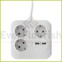   Multiple socket outlet "PowerQuad" 3-as, 1.4m, 2db USB-vel, white 0012378109