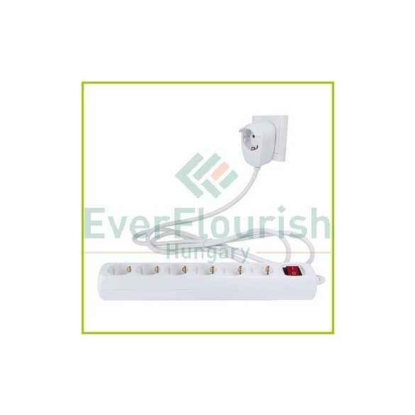 Multiple socket outlet "Powersplit" 6+1-ways with switch and overheat protection, 3G1.5mm², 2m, white 0012692114