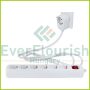   Multiple socket outlet "Powersplit" 6+1-ways with switch and overheat protection, 3G1.5mm², 2m, white 0012692114
