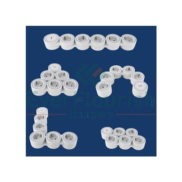 Multiple socket outlet "Supraflex" 5ways with switch, 3G1.5mm², 1.4m, white 0015520115