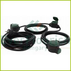 Extension cable with 3socket outlet "Supraflex" 10m, H05RR-F3G1.5mm², IP44, black-green 0017103512