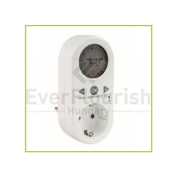 Digital weekly timer with round LCD screen, white 0025030102