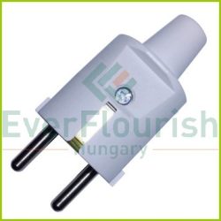 Grounded plug (PVC) middle outlet, grey 0105H