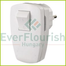 Grounded plug with switch (plastic) lateral outlet, white 0108H