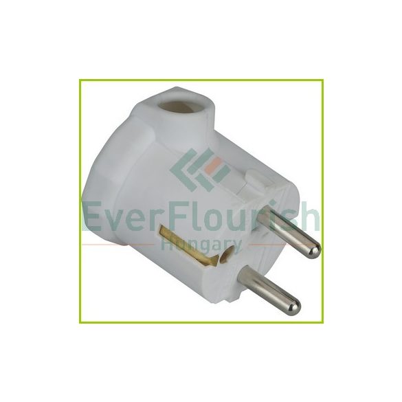 Grounded plug (plastic) lateral outlet, white 0115H
