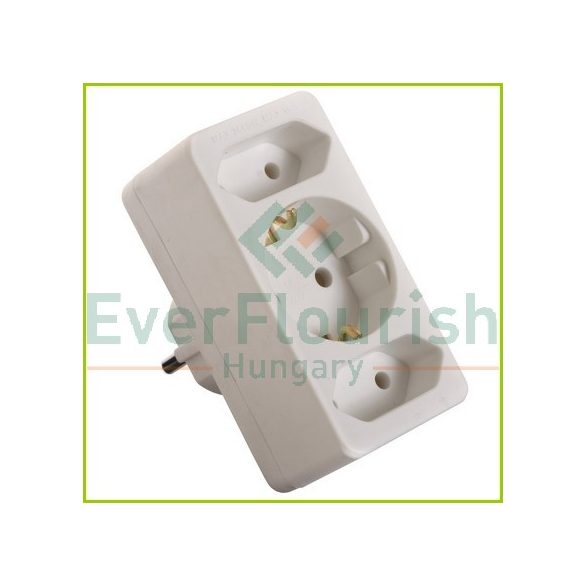 Adapter plug 1+2EURO 2.5A, 250V, white 0137H