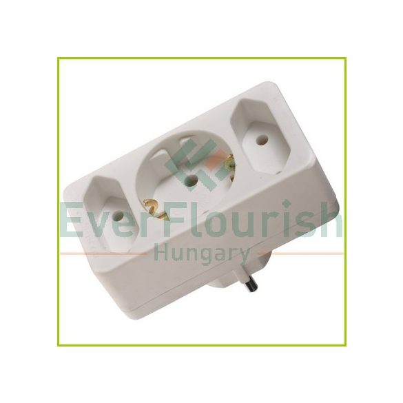 Adapter plug 1+2EURO 2.5A, 250V, white 0137H
