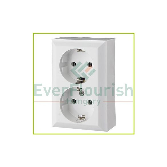 BUSINESS LINE 2way grounding-socket, surface mount, white, IP20 0311H