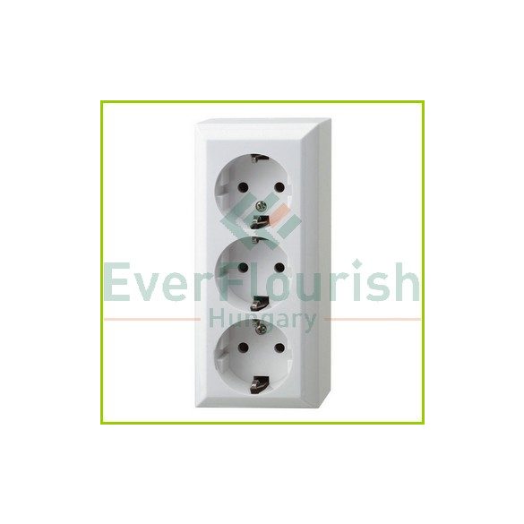 BUSINESS LINE 3way grounding-socket, surface mount, white, IP20 0312H