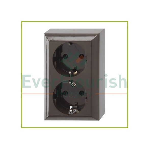BUSINESS LINE 2way grounding-socket, surface mount, brown 16A 0510076777