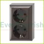   BUSINESS LINE 2way grounding-socket, surface mount, brown 16A 0510076777