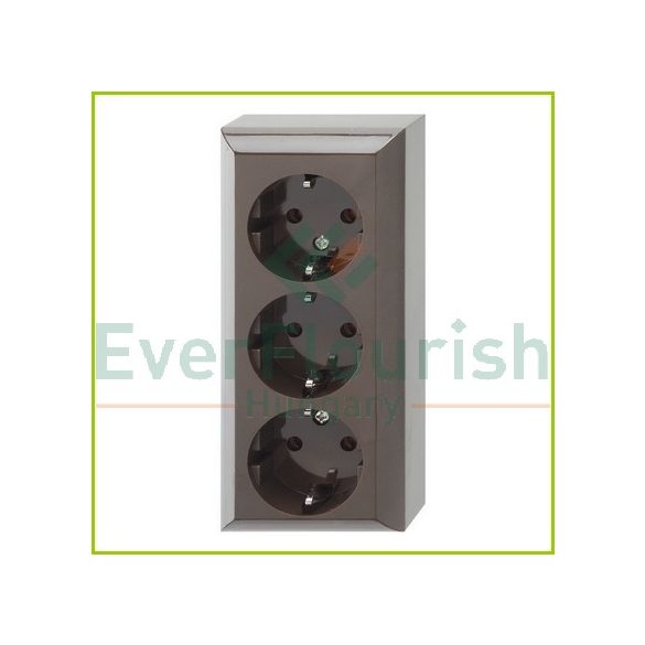 BUSINESS LINE 3way grounding-socket, surface mount, brown 16A  0510089777