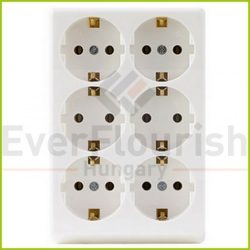   Multiple socket outlet 6-os, kábel nélkül téglalap 0512387555