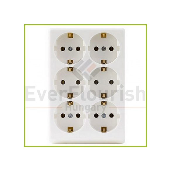 Multiple socket outlet 6-os, kábel nélkül téglalap 0512387555