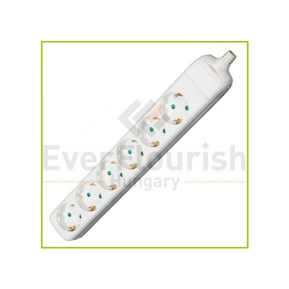 Rewirable Socket 6 Way without switch white 0543H