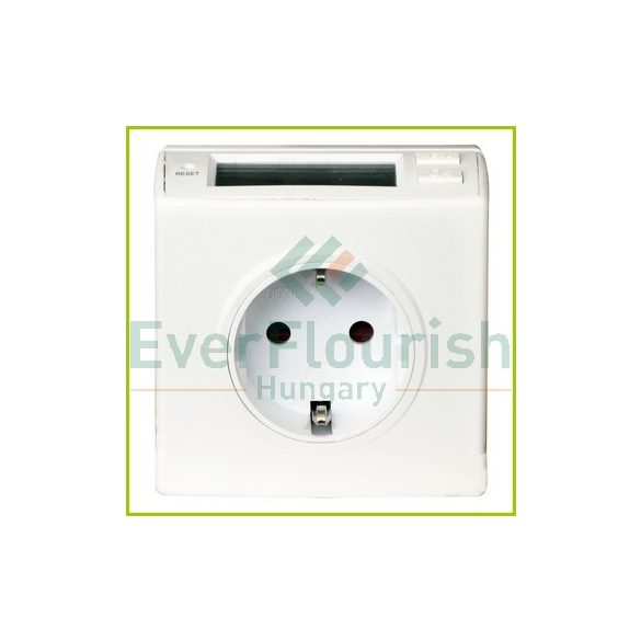 Energy measuring tool with grounded socket, compact, for 3 datas, white 0786H