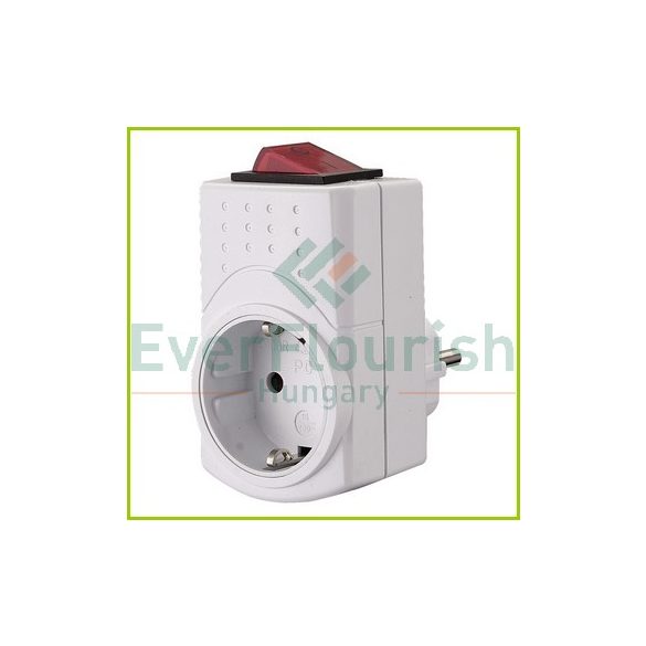Adapter plug with switch, white 0790H