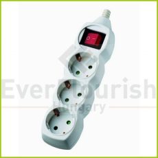 Table socket 3way with switch 5m, 3G1.5 mm², white 12315