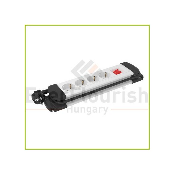 Multiple socket outlet with switch, 4way, 10/16A, 250V, 3x1.0mm², 2m, white 12427