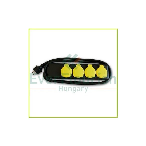 Multiple socket outlet 4way 1,4m, 3G1.0mm², IP44, yellow/black 12468