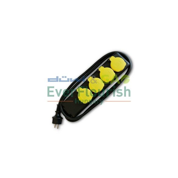 Multiple socket outlet 4way 1,4m, 3G1.0mm², IP44, yellow/black 12468