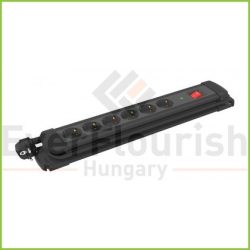   Multiple socket outlet with switch and sugre protection, 6way 10/16A, 250V, 3x1.0mm², 2m, black 12518