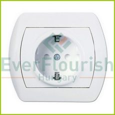 Trend grounding-socket with frame, with child protection, white 20904