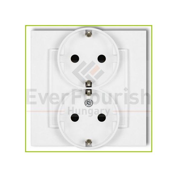 MINI double socket outlet w. frame white 4108H