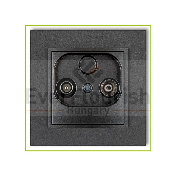 MINI TV socket (vég 2dB) w. frame metal graphite 4123H