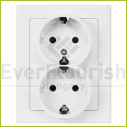 JUPITER double socket outlet w. frame white 4148H