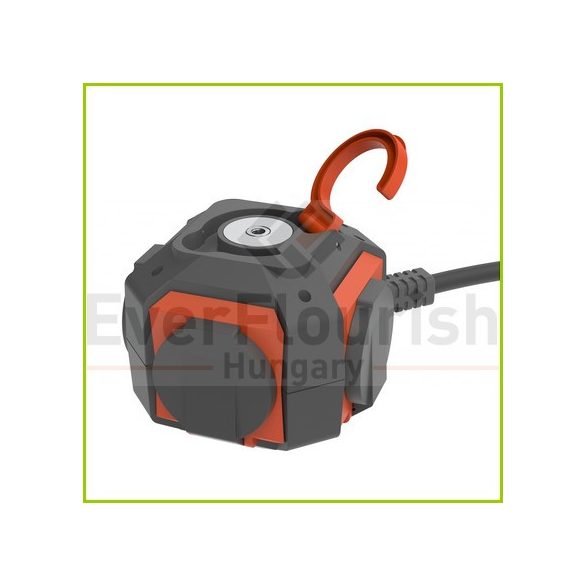 Multiple outdoor socket outlet  4-way 1.4m, H07RN-F 3x1.5 POWER GLOBE IP44 5995H