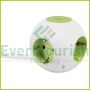   Design socket outlet "Power Globe"with switch 4way, 3x1.5mm², 1.4m, white-olive 5999H