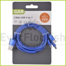 USB kábel 3 az 1-ben 1 méter 6084H