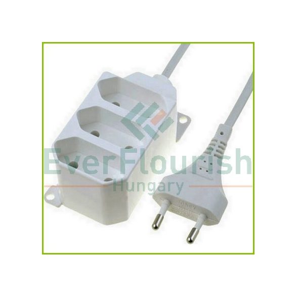 Table socket 3xEuro plug 3m, white 63051