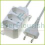 Table socket 3xEuro plug 3m, white 63051