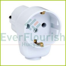 Plug with socket, white, 230V~/16A/3600W 63077