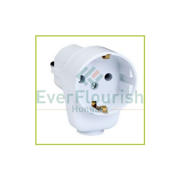 Plug with socket, white, 230V~/16A/3600W 63077