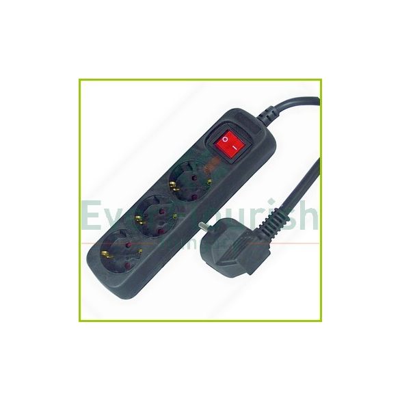 Table socket 3way with switch 1.4m, 3G1.0mm², black 6628H