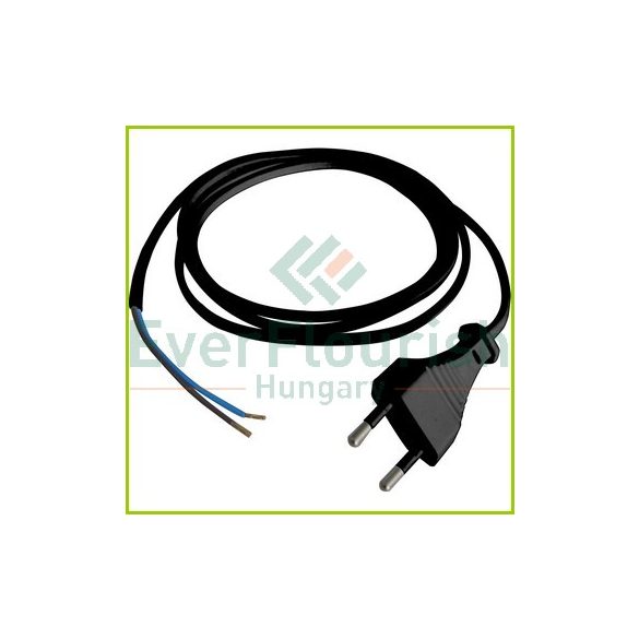 Euro cable with Euro plug, black, 2.5A, 250V, H03VVH2-F 2G0.75, 1.5m 6778H