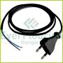   Euro cable with Euro plug, black, 2.5A, 250V, H03VVH2-F 2G0.75, 1.5m 6778H