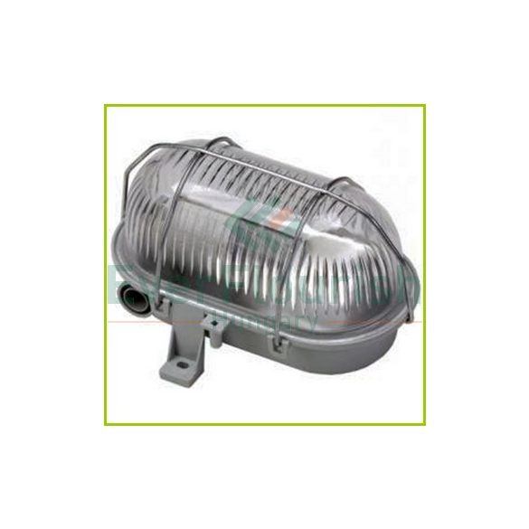 Oval lamp with steel protective basket, E27, max 60W, IP44, 230V~, grey 6909H