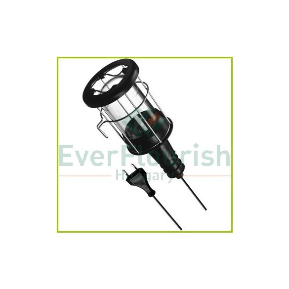 Hand lamp with steel protective basket, E27, max.:60W, 5m, black, IP20 6912H