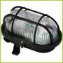   Oval lamp with plastic protective basket, E27, max 60W, IP44, 230V, black 6914H