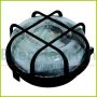   Plastic round lamp with protective basket, E27, max. 100W, IP44, black 6928H