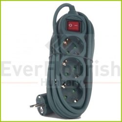  Multiple socket outlet 3-as with switch, 5m, 3x1.5, green 7191H