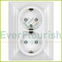   OPAL double socket 2p+z "schuko" with frame, white 8707H