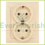   OPAL double socket 2p+z "schuko" with frame, beige 8726H
