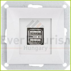 OPAL usb double socket without frame, white 8739H